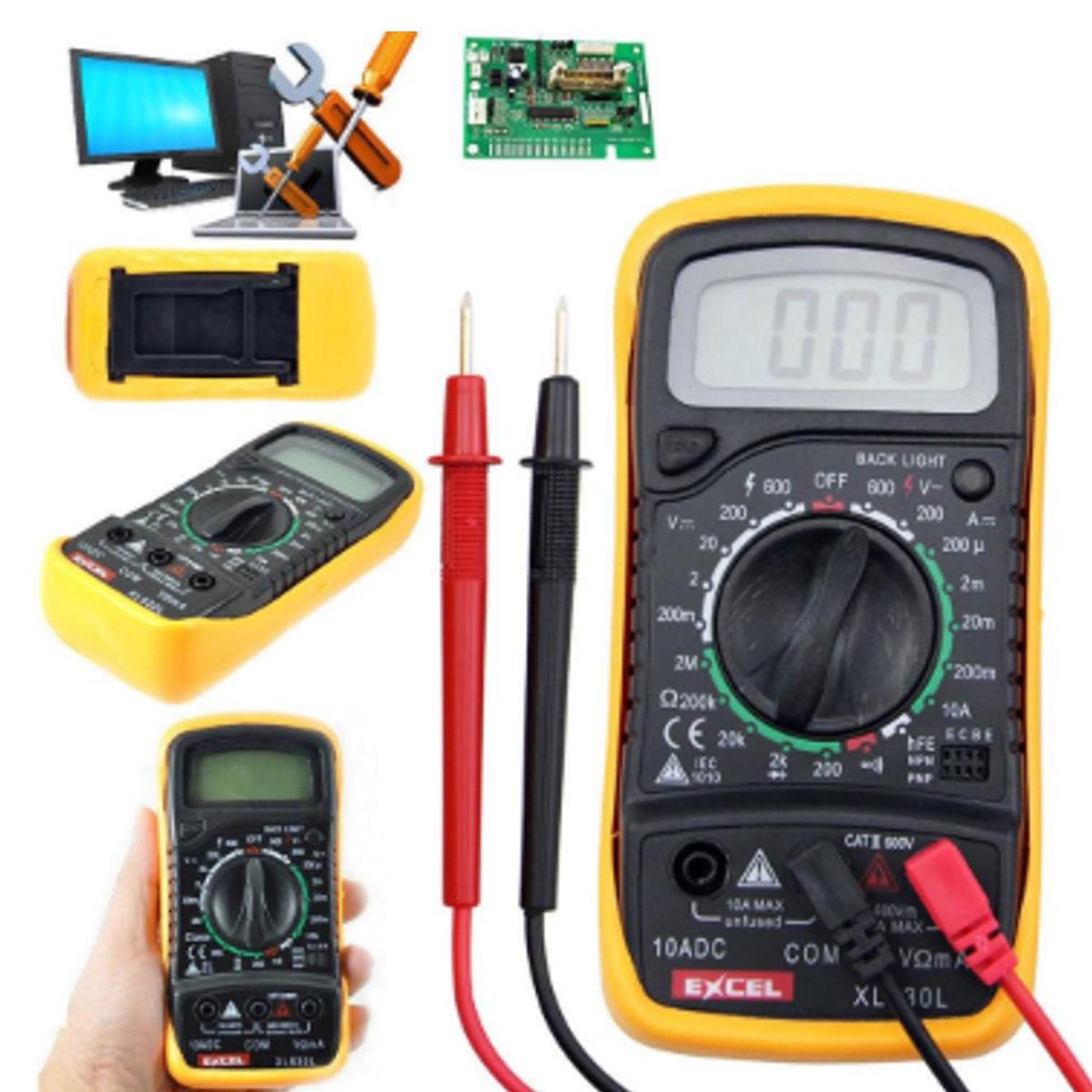 Electric Digital Multi Meter New Digital Multimeter  Volt Meter Ammeter Ohmmeter Yellow Tester Yellow