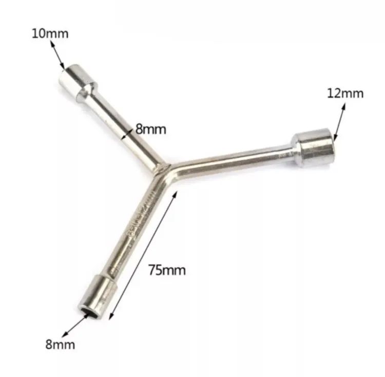 Y Shape Socket Wrench Hexagon Spanner Repair Hand Tool 8mm, 10mm, 12mm, 3 Way Y Shape Socket Wrench