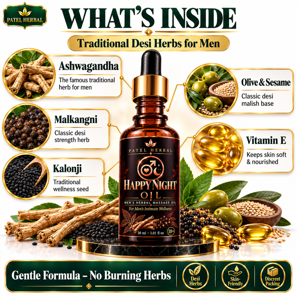 Patel Herbal Happy Night Oil – 30ml