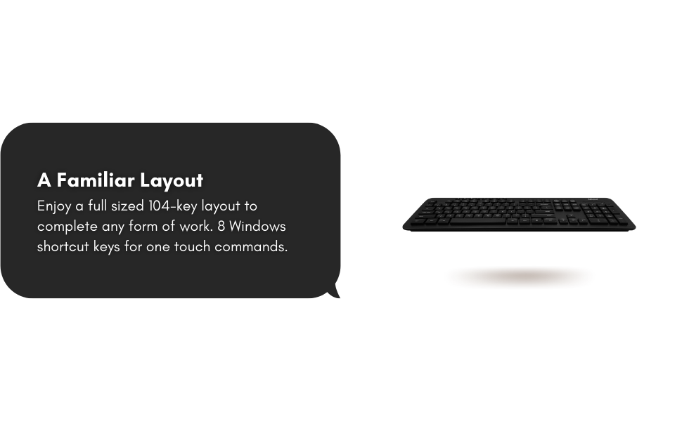 Macally Wireless Keyboard - 2.4G Ergonomic Full Size Keyboard Wireless - Wireless USB Keyboard for Laptop Windows PC Windows Desktop Computer - Black ~ PATELWALA