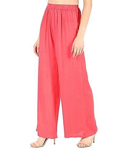 100% Pure & Soft Viscos Rayon Palazzo Trousers for Women Relaxed Bottom