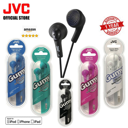 Original JVC Gumy & Marshmallow Earbuds | No Mic | Deep Bass | Soft Fit | Tangle-Free | Used/Open Box