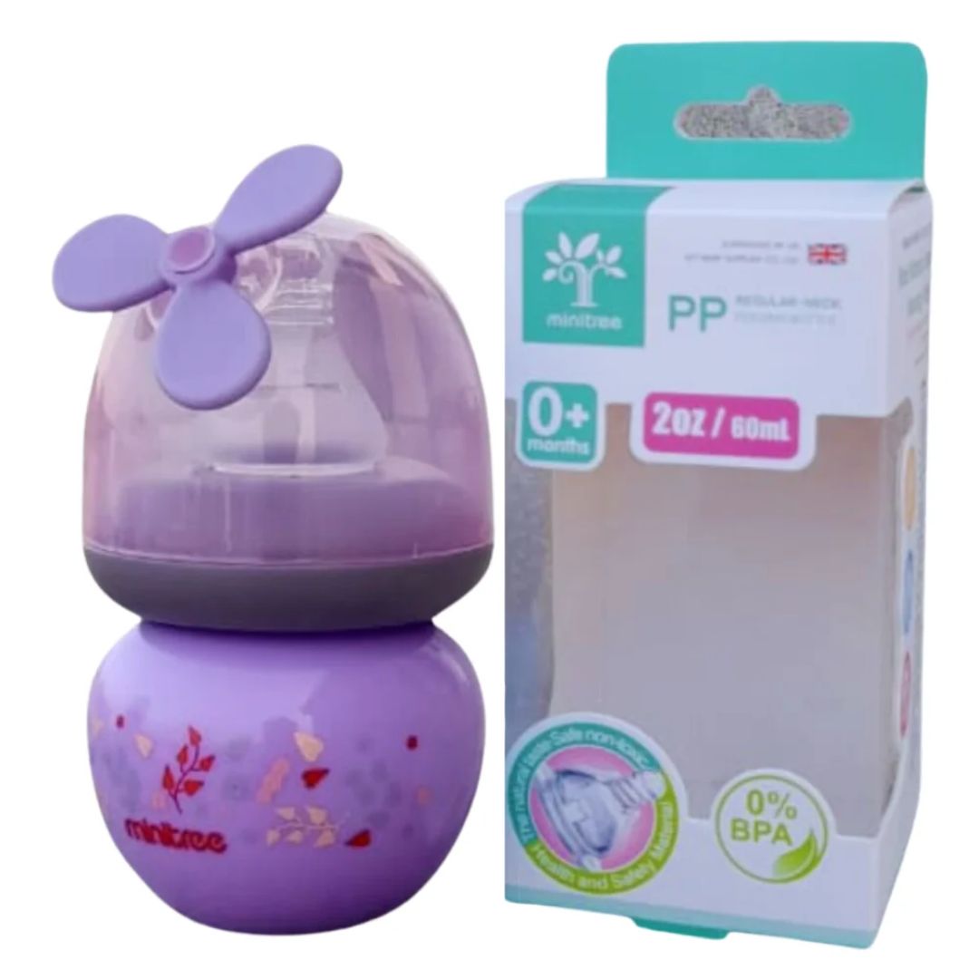 Mini Tree Newborn Baby Feeding Bottle with Fan - 60ml | Innovative & Practical