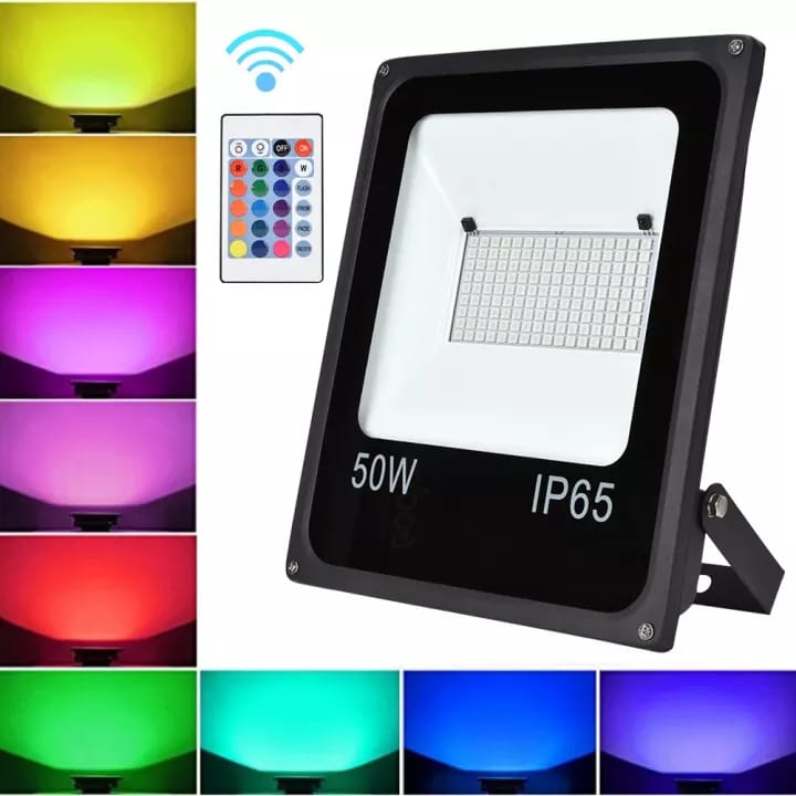 110V/220V RGB Led Floodlight 20W 30W 50W 100W Outdoor Wall Washer Lamp Reflector IP68 Waterproof Garden Lighting RGB Flood Light