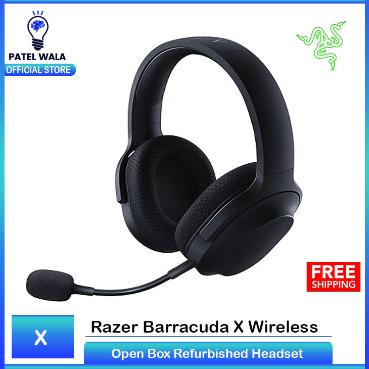 Razer Barracuda X Wireless Gaming & Mobile Headset (PC, Playstation, Switch, Android, iOS): 2.4GHz Wireless + Bluetooth - Lightweight - 40mm Drivers - Detachable Mic - 50 Hr Battery - Black