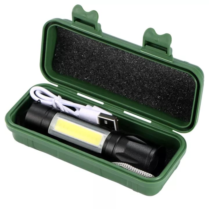 Portable Mini Led Flashlight Zoom Torch Built In Battery USB Rechargeable Lamp Adjustable Retractable Penlight For Outdoor