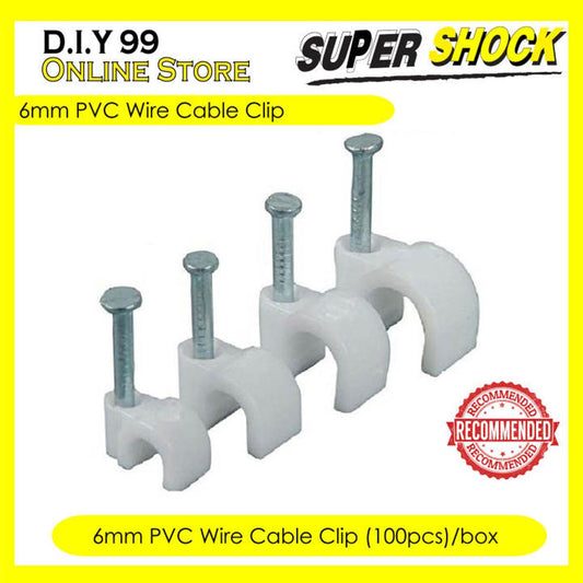 PVC Wire Cable Clip / Cable Clip Wire / Cable Nail Clips / Wire Organizer / Cangkuk Klip Wayar 100 Pcs