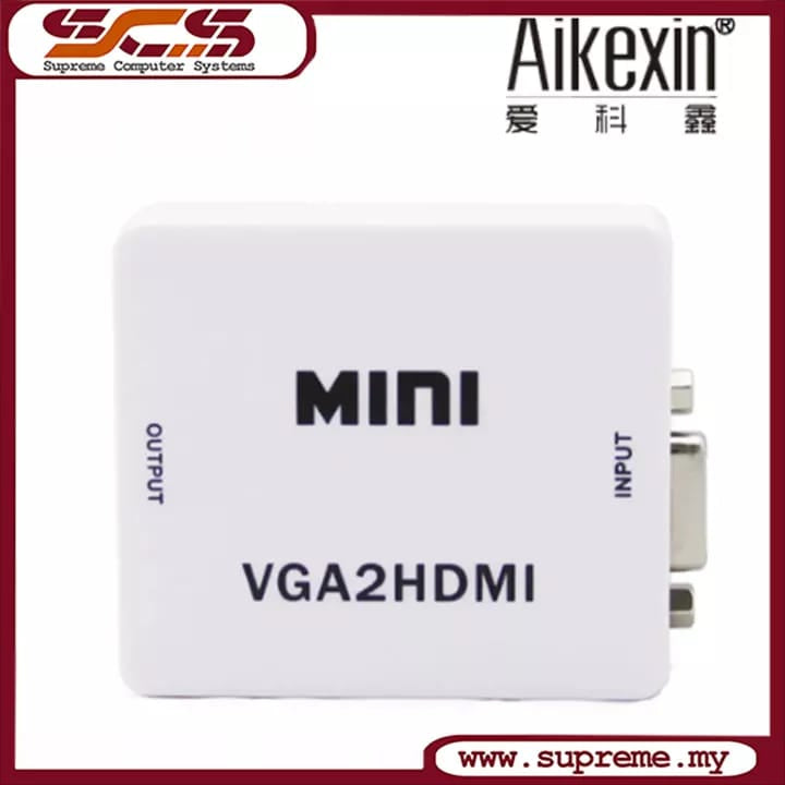 VGA to HDMI,1080P Mini VGA to HDMI Audio Video Converter VGA2HDMI Adapter Box With USB Charge cable Support HDTV