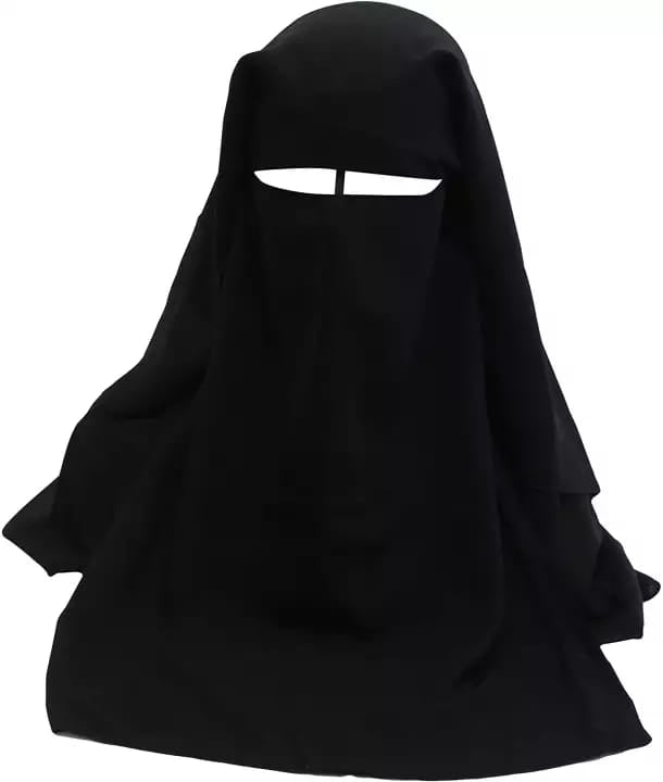 3 Layer Eyes Nakab Patti-Prayer Muslim Women Hijab Niqab Islamic Face cover Scarf Shawl