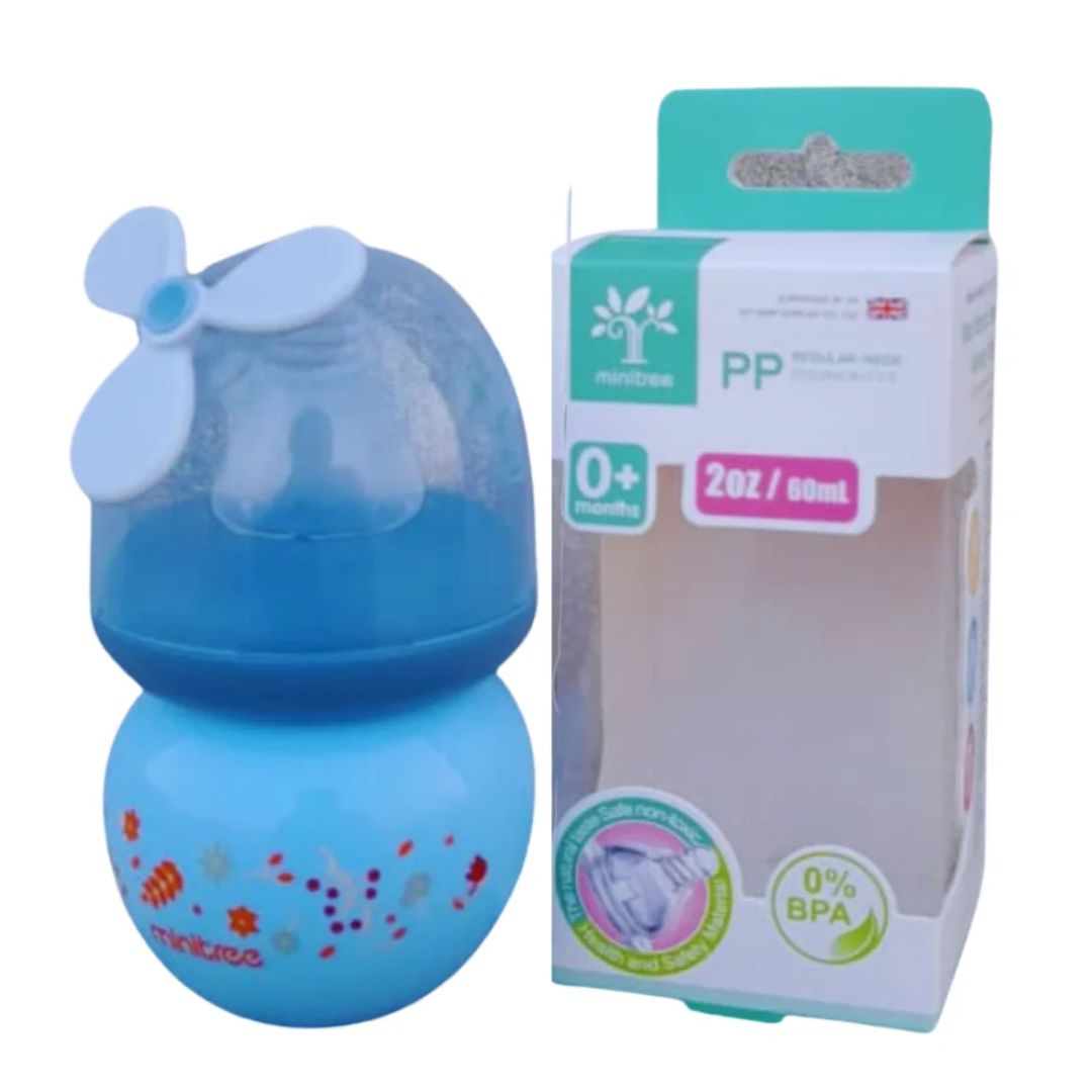 Mini Tree Newborn Baby Feeding Bottle with Fan - 60ml | Innovative & Practical