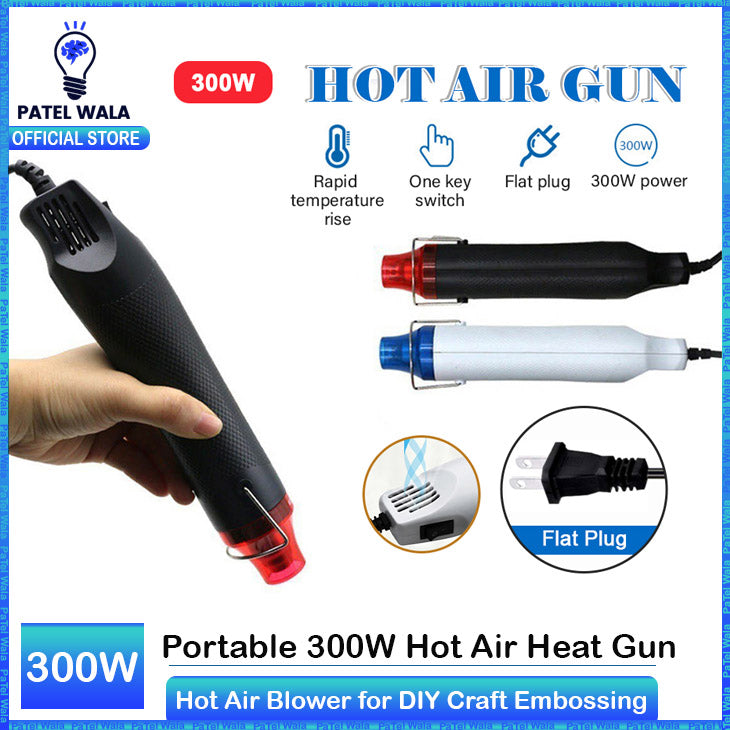 Portable 300W Hot Air Heat Gun - DIY Mini Electric Power Tool Sealer, Heavy Duty 220V Hot Air Blower for Crafts, Embossing, Resin Art, and Drying Paint