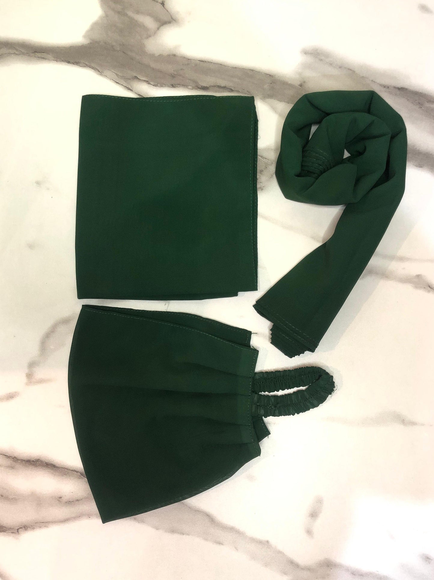 3 in 1 Chiffon Hijab Scarf Niqab Cap Set For Ladies & Women Fine Quality Trendy Traditional Islamic Daily Use