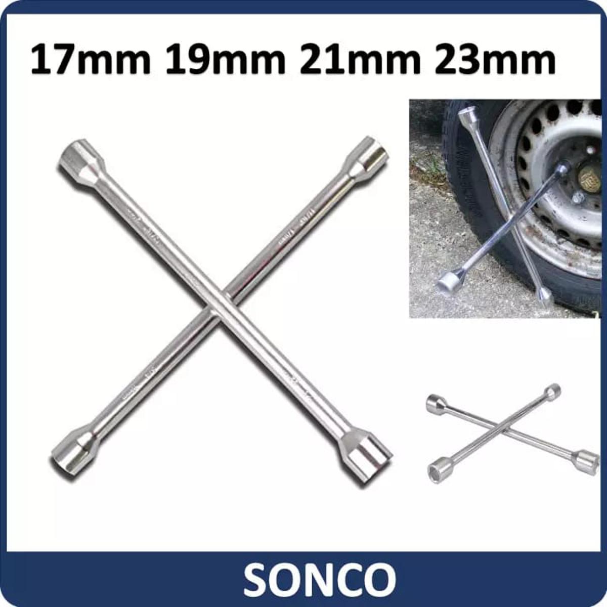 Heavy Duty Tyre Opener Cross Wrench Car Emergency Tyre Change SAE Lug Wrench 17mm, 19mm, 21mm, 23mm Cross Wrench Car Emergency TIRE Tyre Change SAE Lug Wrench 17mm 19mm 21mm 23mm (14 INCH) Emergency Tyre Change SAE Lug Wrench SUITABLE FOR POPULAR TOYOTA