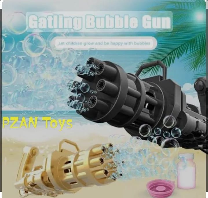 Gatling Bubble Gun Blaster - Battery Operated Bubble Maker Toy for Kids