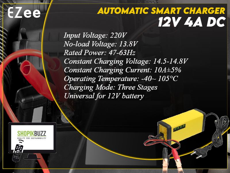 Digital Universal Battery Charger 12V / 4A Automatic Battery Charger