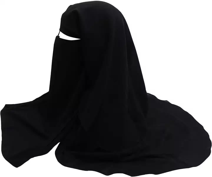 3 Layer Eyes Nakab Patti-Prayer Muslim Women Hijab Niqab Islamic Face cover Scarf Shawl