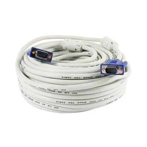 5M VGA Monitor Cable Male To Male White 3+4 VGA HD Data PC TV Projector HD Cable Video Projection Line SVGA 15Pin Male to Male M/M Monitor Cable 1080P High Resolution Cord For Pc Computer