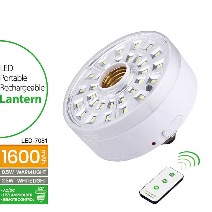 DP 30 LEDs Rechargeable Bulb With Remote B22 (Pin Base) & E27 (chori base) your choice for varition