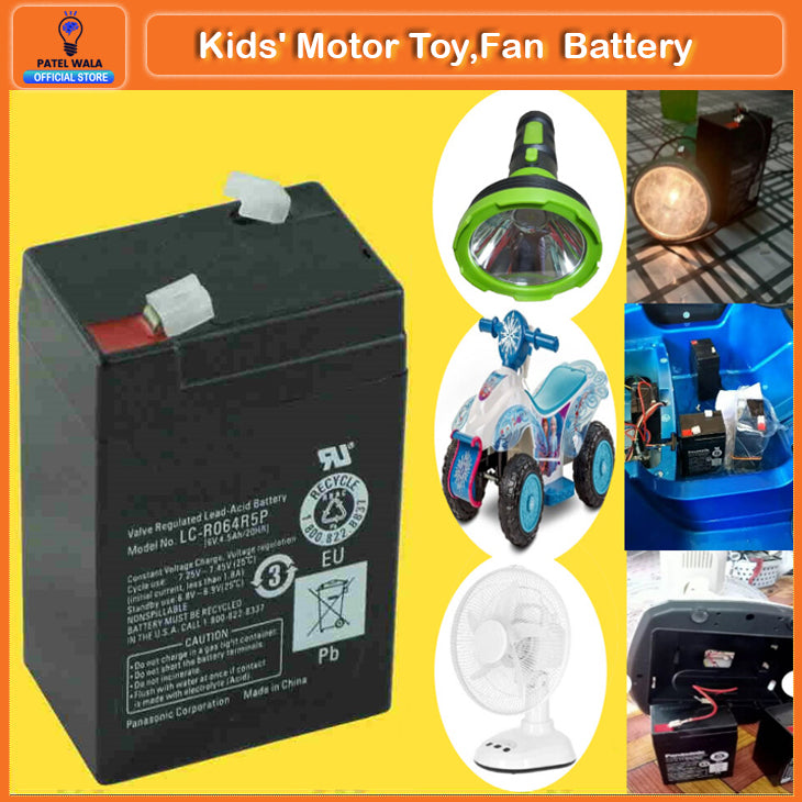 6V 4.5AH Rechargeable Sealed Lead Acid Battery for Kids' Motor Toys