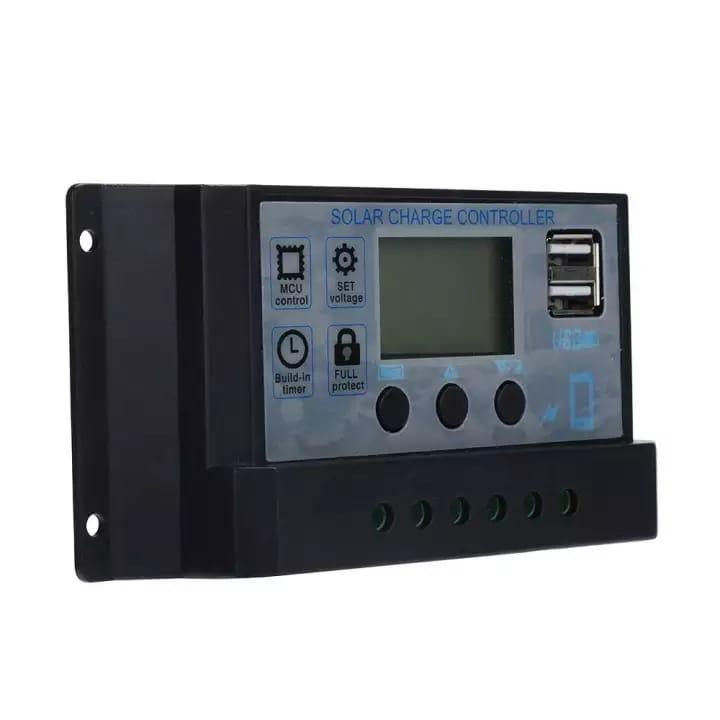 Solar Charger Controller, 40/50/60/100A PWM Solar Panel Battery Intelligent Regulator Charge Controller 12V/24V with Dual USB Port and LCD Display All Amp Controller Available 10A 20A 30A 40A 50A 60A 70A 80A 90A 100A SoLar Panels Controller