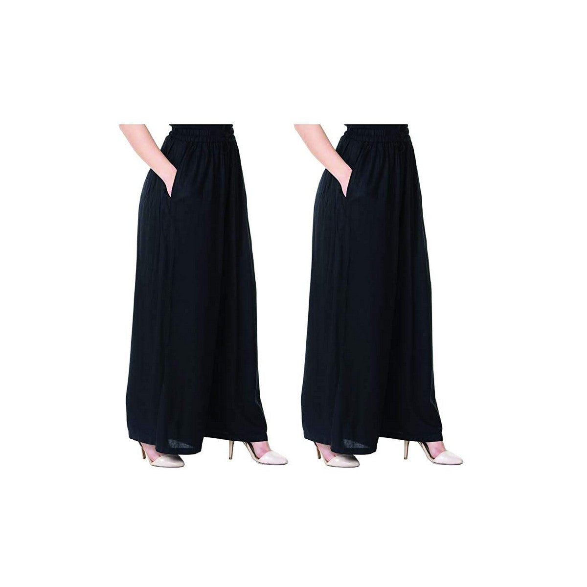 (⭐Pack of 2⭐)100% Pure & Soft Viscos Rayon Palazzo Trousers for Women Relaxed Bottom Adult Pajama Pants Viscose Palazzo Pants Regular Fit Flared Palazoo Pants Daily Use Stylish Plain Plazoo Trendz Cotton Viscose Loose Fit Flared Wide Leg Palazzo Plazo