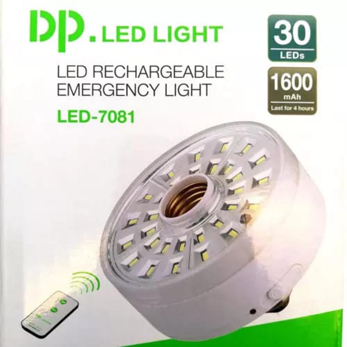 DP 30 LEDs Rechargeable Bulb With Remote B22 (Pin Base) & E27 (chori base) your choice for varition