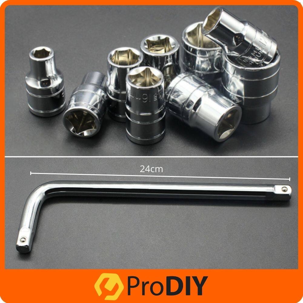 10pcs Car Socket Sleeve Wrench Kit Set 8MM - 21MM ½ Inch L Type Spanner Box Automobile Motorcycle Repairing ( NO:1810 )