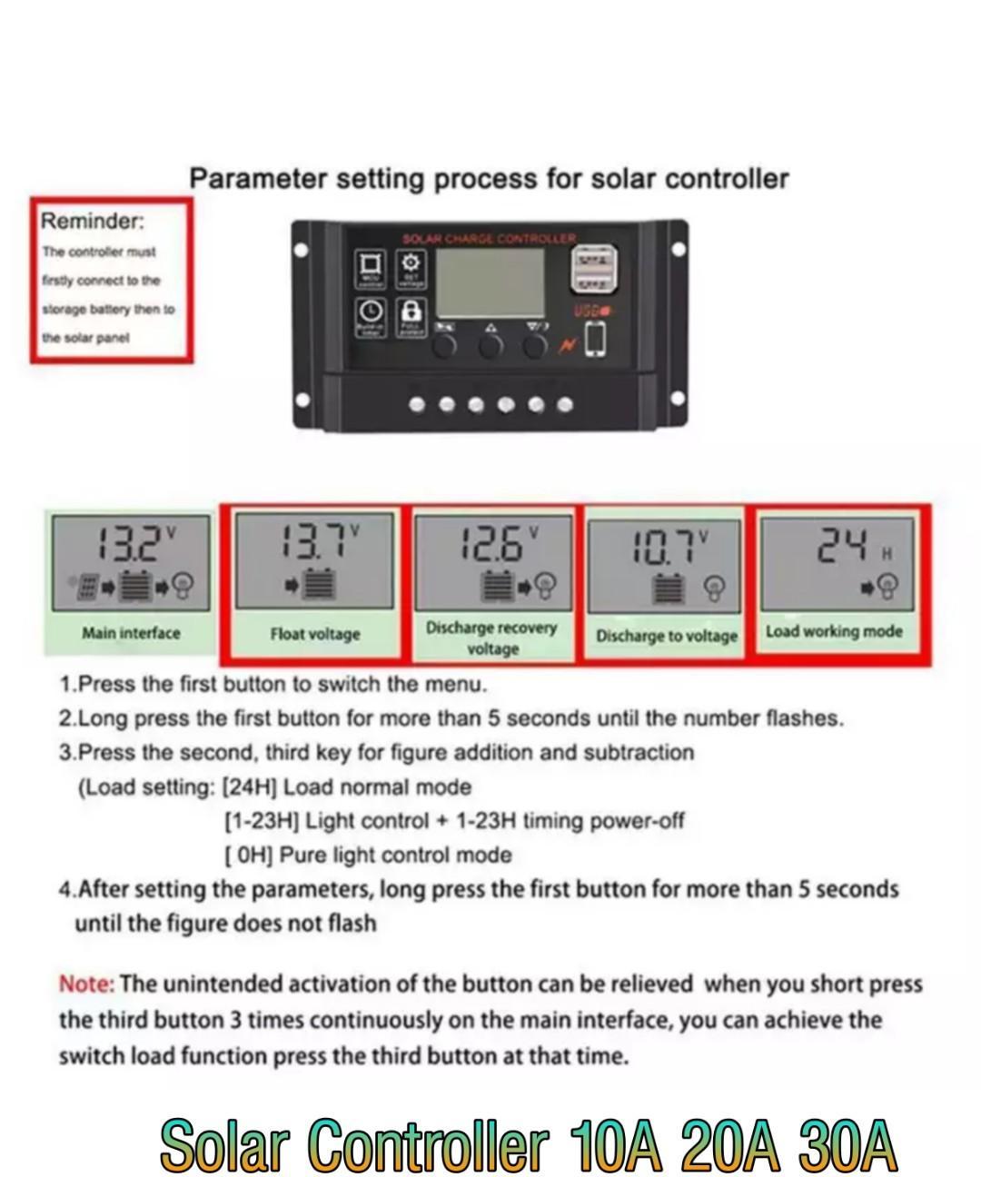 PWM Solar regulator 30A 20A 10A 12V/24V Solar Controller Regulator Charge Battery Safe Protection