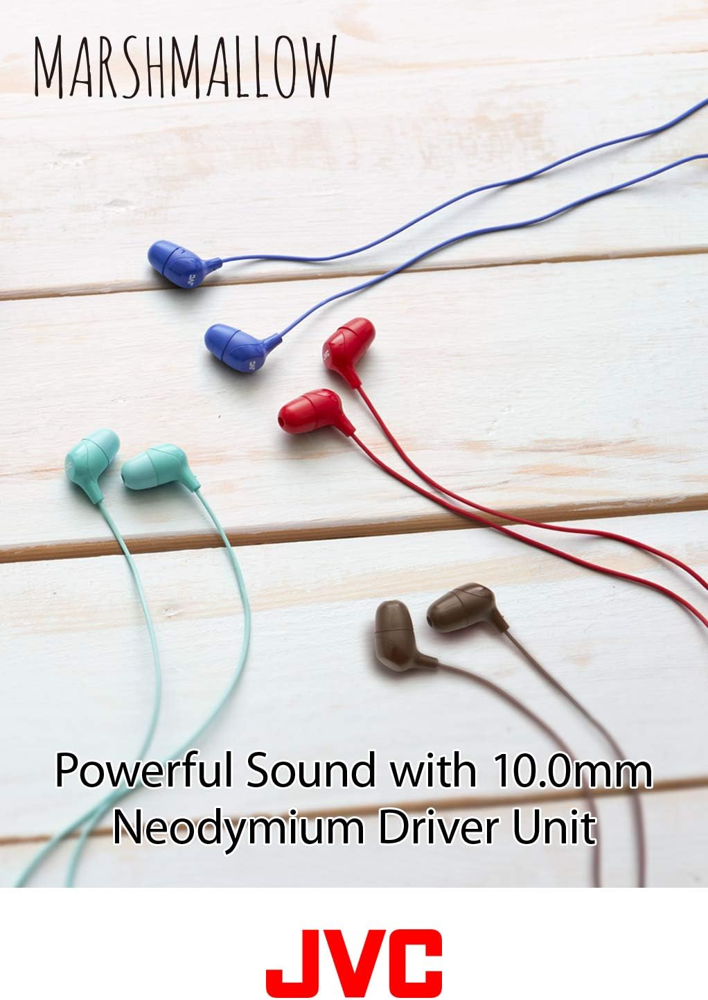 Original JVC Gumy & Marshmallow Earbuds | No Mic | Deep Bass | Soft Fit | Tangle-Free | Used/Open Box