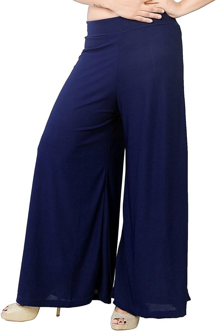 100% Pure & Soft Viscos Rayon Palazzo Trousers for Women Bottom Adult Pajama Pant Viscose Palazzo Pants Regular Fit Flared Palazoo Pants Daily Use Stylish Plain Plazoo Trendz Cotton Viscose Loose Fit Flared Wide Leg Palazzo Plazo - (Free Size)