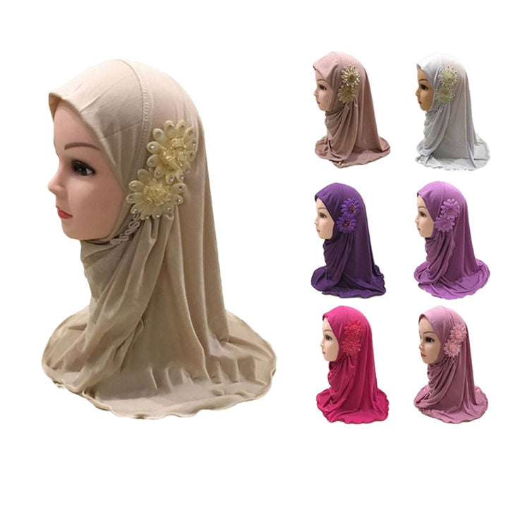 Kid's Islamic Headscarf Muslim Baby Scarfs Hijab Ready to Wear Prayer Makhna