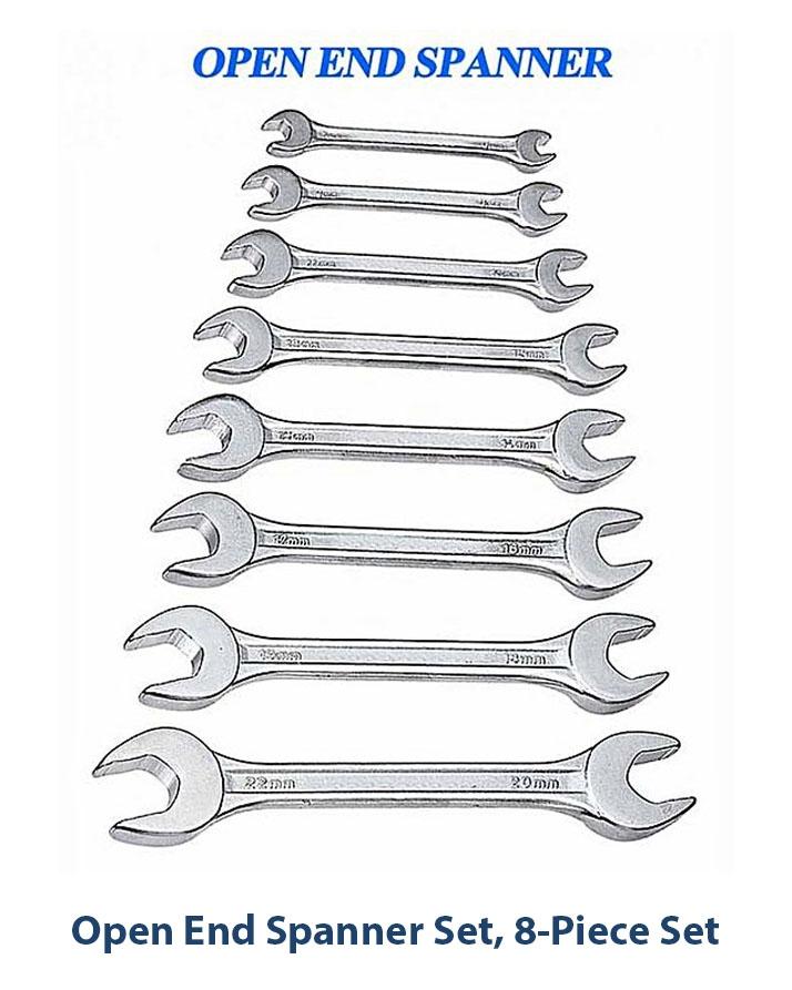 Open End Spanner Set, 8-Piece Set