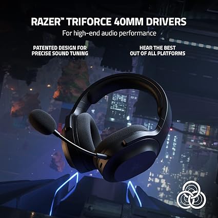 Razer Barracuda X Wireless Gaming & Mobile Headset (PC, Playstation, Switch, Android, iOS): 2.4GHz Wireless + Bluetooth - Lightweight - 40mm Drivers - Detachable Mic - 50 Hr Battery - Black