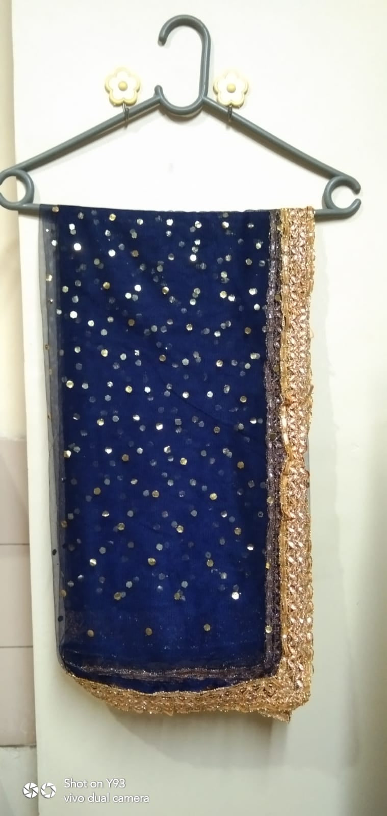 Net Dupatta with 4-Side Gota Lace | Dyeable with Golden Border | Available in Black, Red, White & More Colors | For Women & Girls