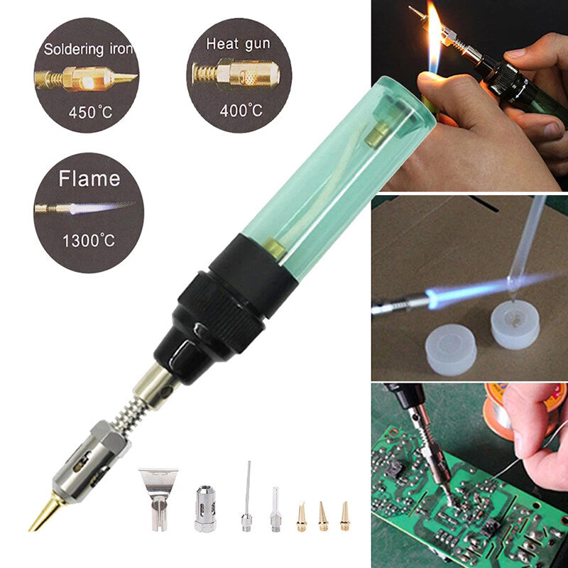 [Ready stock] 1300 Celsius Gas Soldering Iron Welding Irons Welding Pen Blow Torch Gas Cordless Tip Tool set