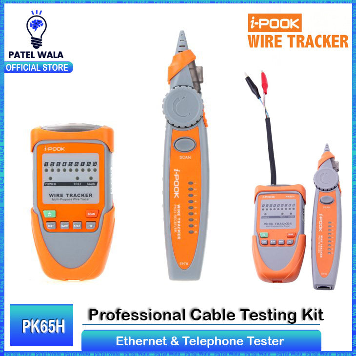 Professional i-POOK PK65H Wire Tracker | Multifunctional Cable Tester for Network, Telephone, and Ethernet | Includes Adjustable Sensitivity | Tone Tracer & Underground Cable Locator | Ideal for Various Testing Needs