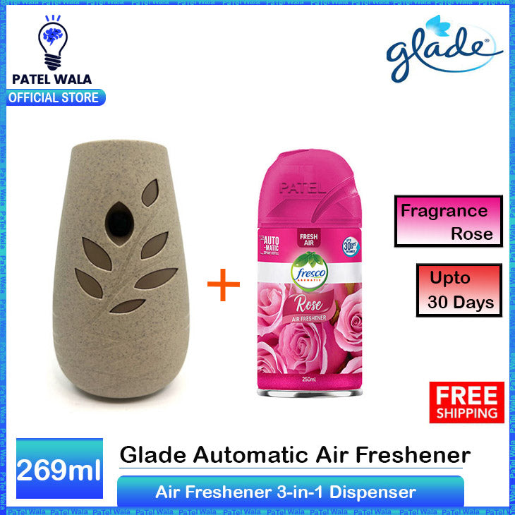 PATEL WALA Glade Air Freshener Dispenser Room Spray Refill 269ml for room, washroom, bathroom, wash room perfume spray only machine auto Glade 3-in-1 Automatic Air Freshener - Hawaiian Breeze, 269ml