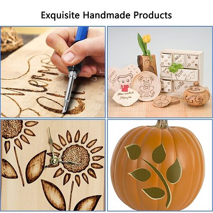 Pyrography Tool Wood Burning Kit, Included Adjustable Temperature Pyrograph Pen(European Plug) for Wood Burning/Carving/Soldering, Stencils, Woodburning 30W Engraving Electronic Repair Weld Iron for Wood Grain Branding Leather Tools