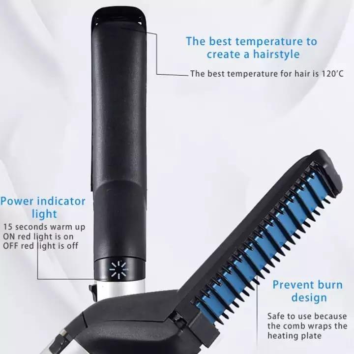 Multifunctional Hair Comb Brush Beard Straightener Hair Straighten Straightening Comb Hair Curler Quick Hair Styler For Men