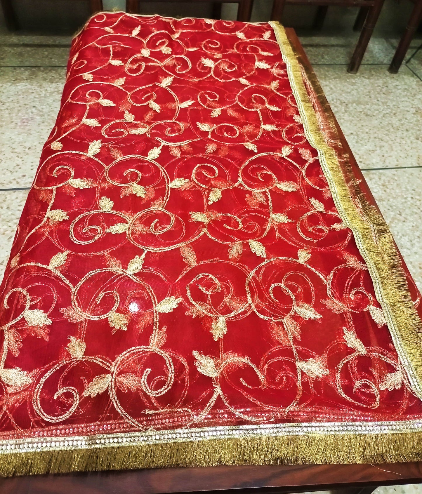 Embroidery Bridal Kiran Lace Fancy Dupatta