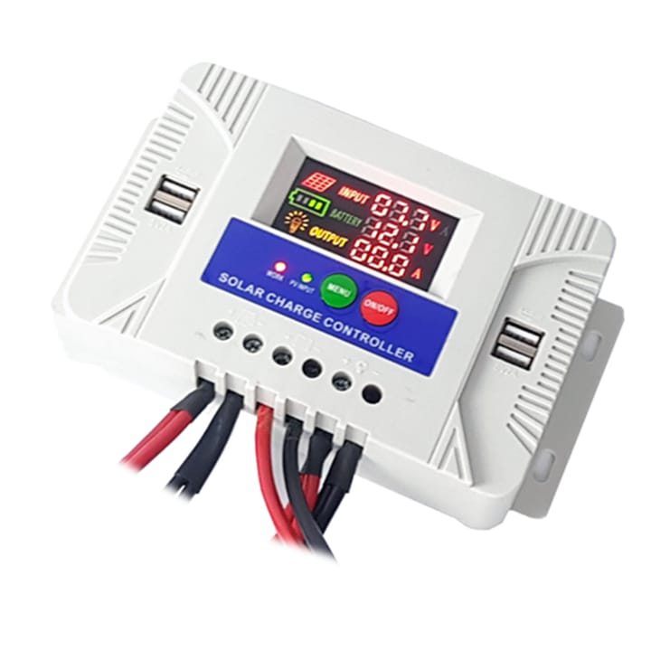 PWM Solar Controller 30A / 50A with Multiple USB sockets and Capacity of 12V 24V and LCD Display  with digital screen high quality & Automatic system professional charge controllar