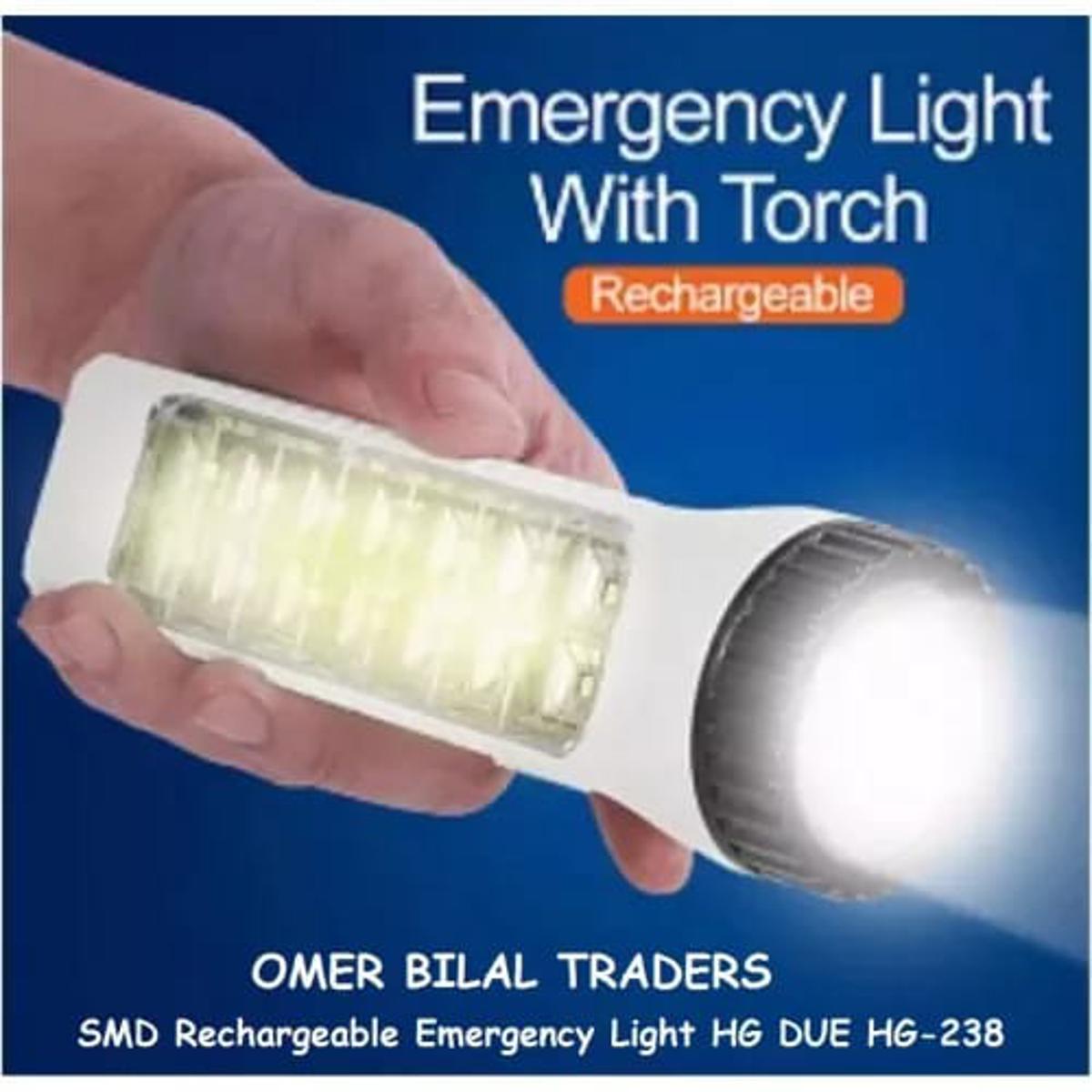 SMD Rechargeable Emergency Light HG DUE HG-238 back up time -- 1 hour