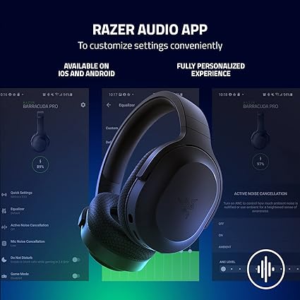 Razer Barracuda X Wireless Gaming & Mobile Headset (PC, Playstation, Switch, Android, iOS): 2.4GHz Wireless + Bluetooth - Lightweight - 40mm Drivers - Detachable Mic - 50 Hr Battery - Black