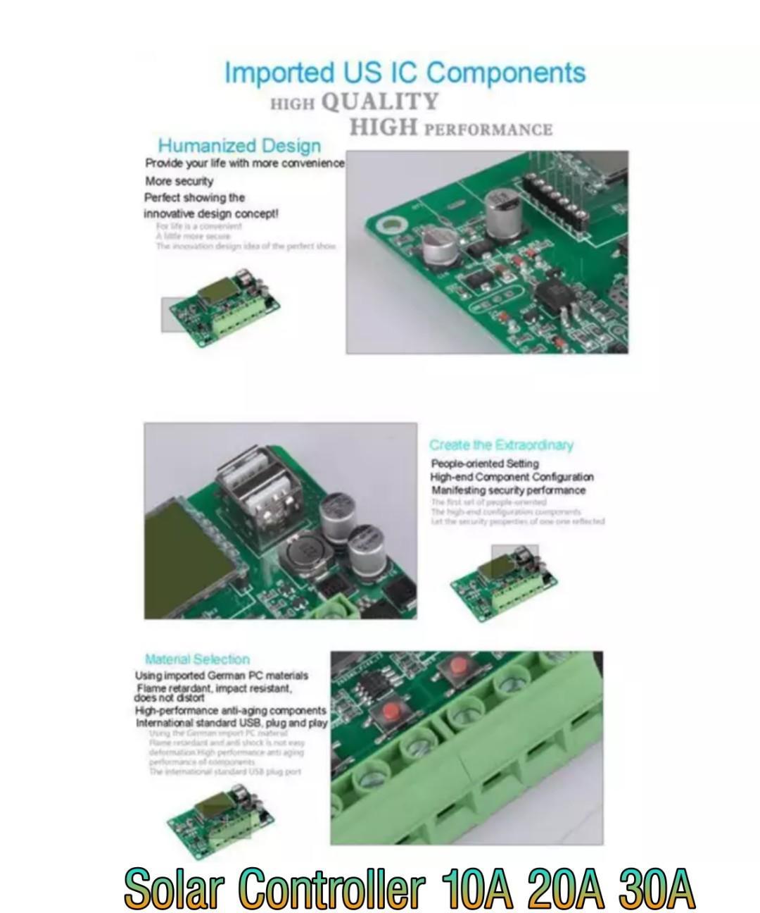 PWM Solar regulator 30A 20A 10A 12V/24V Solar Controller Regulator Charge Battery Safe Protection