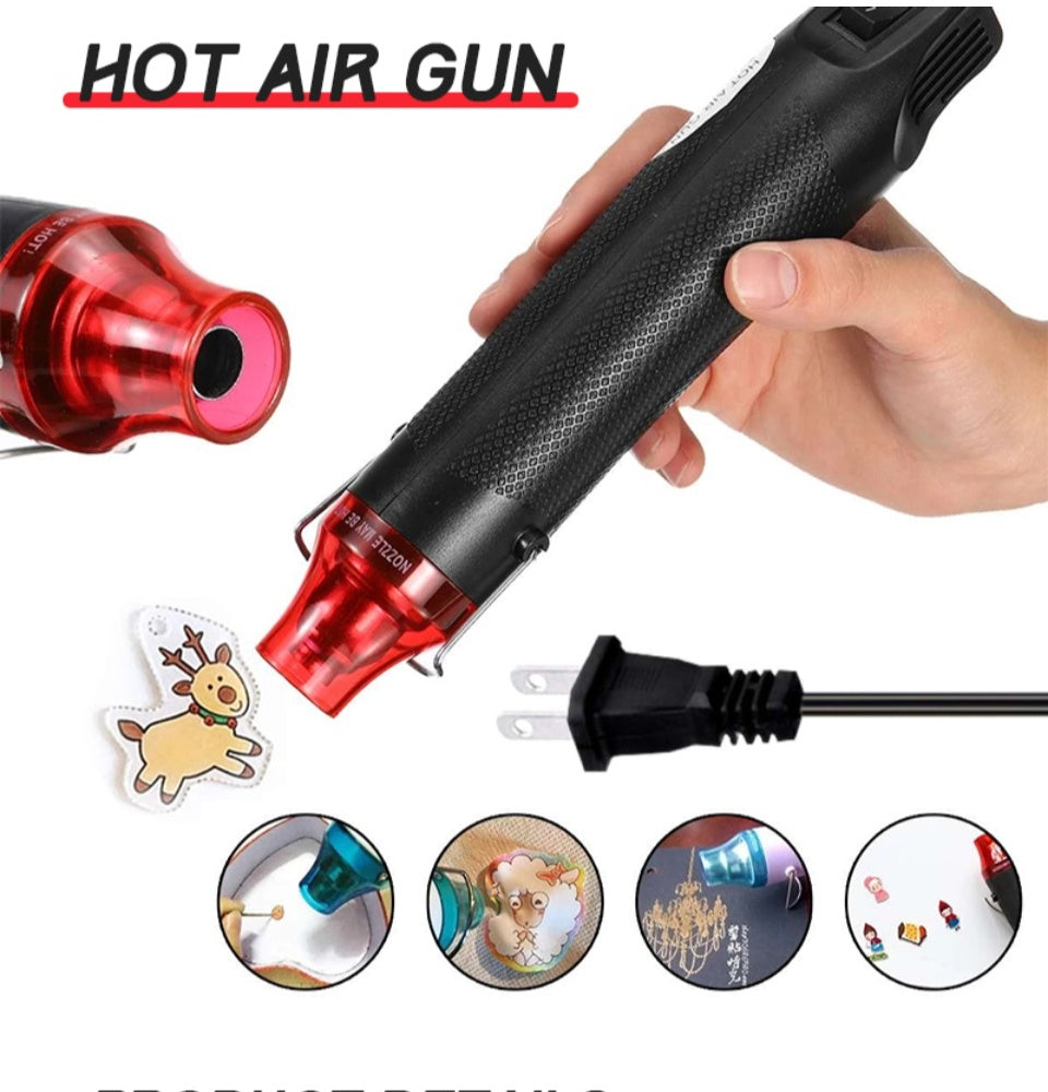 Portable 300W Hot Air Heat Gun - DIY Mini Electric Power Tool Sealer, Heavy Duty 220V Hot Air Blower for Crafts, Embossing, Resin Art, and Drying Paint