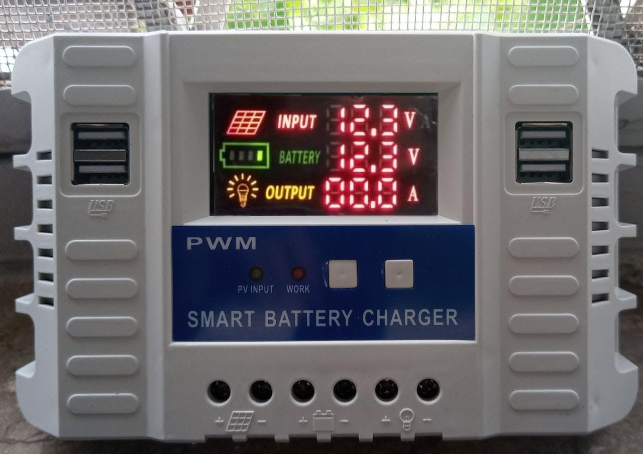 PWM Solar Controller 30A / 50A with Multiple USB sockets and Capacity of 12V 24V and LCD Display with digital screen high quality & Automatic system professional charge controllar Money Back Garranty