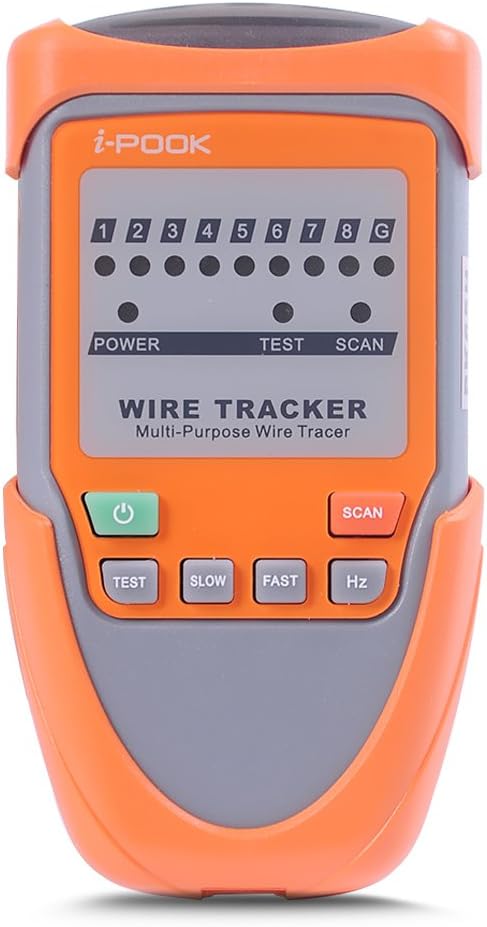 Professional i-POOK PK65H Wire Tracker | Multifunctional Cable Tester for Network, Telephone, and Ethernet | Includes Adjustable Sensitivity | Tone Tracer & Underground Cable Locator | Ideal for Various Testing Needs