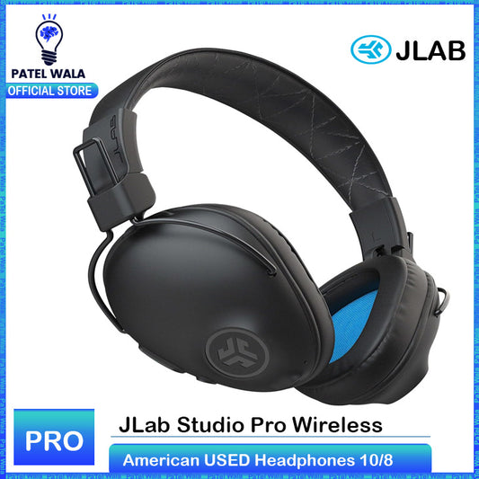 JLab Studio Pro Wireless Over-Ear Headphones, Black, 50+ Hour Bluetooth 5 Playtime, EQ3 Sound, Ultra-Plush Faux Leather & Cloud Foam Cushions, Track and Volume Controls For Gamming PUBG ~ PATEL WALA