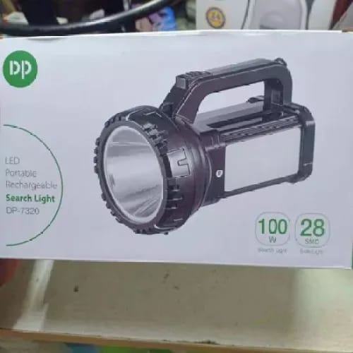 DP 16 Hours LED Rechargeable Searchlight Glare Flashlight Emergency Light WIth Tie Neck High Power Waterproof 500m Built-in Charger (DP-7320 )