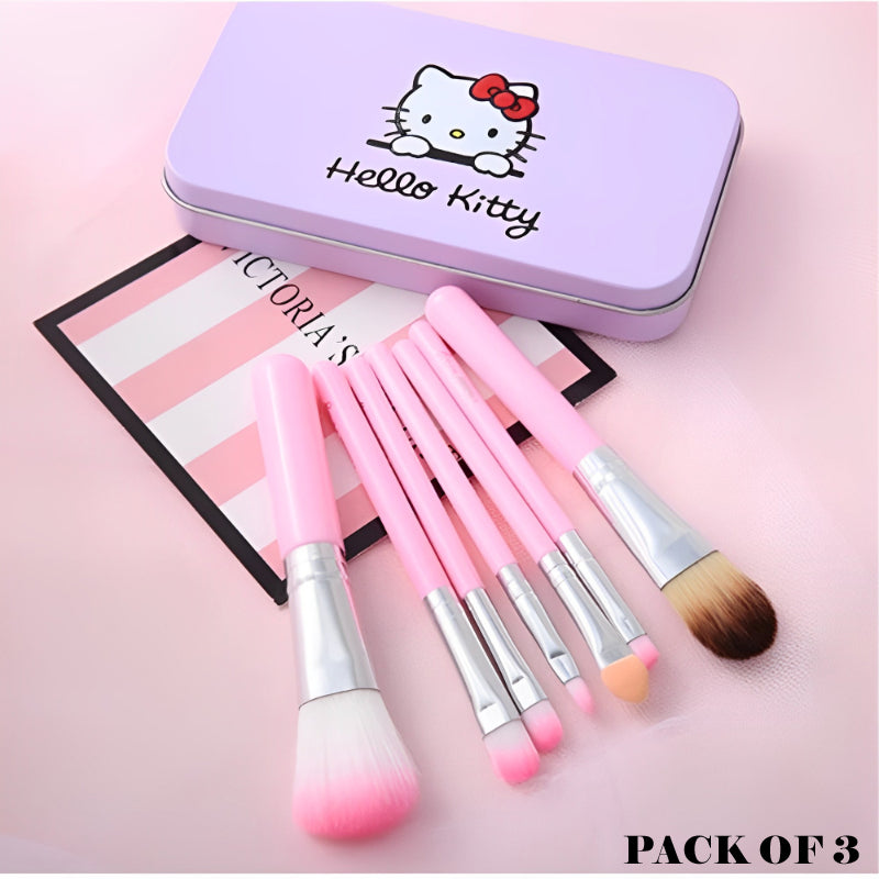 Cute Mini Hello Kitty 7PCS Makeup Brush Kit